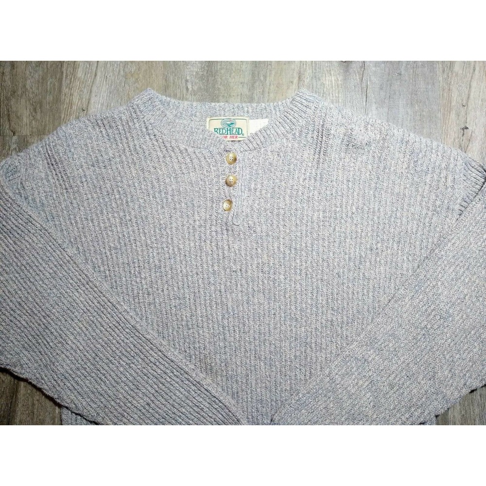 Vintage Redhead For Her Womens Tan Classic Sweater Cable Knit Sz Large USA Made